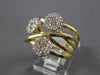 ESTATE WIDE .97CT DIAMOND 14KT YELLOW GOLD CLASSIC CLUSTER CRISS CROSS LOVE RING