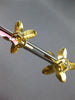 ESTATE LARGE .48CT DIAMOND 18K 2 TONE GOLD ROUND & BAGUETTE FLOWER STUD EARRINGS