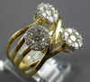 ESTATE WIDE .97CT DIAMOND 14KT YELLOW GOLD CLASSIC CLUSTER CRISS CROSS LOVE RING