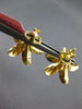 ESTATE LARGE .48CT DIAMOND 18K 2 TONE GOLD ROUND & BAGUETTE FLOWER STUD EARRINGS