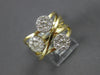 ESTATE WIDE .97CT DIAMOND 14KT YELLOW GOLD CLASSIC CLUSTER CRISS CROSS LOVE RING