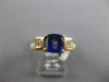 2.95CT DIAMOND & TANZANITE 14K YELLOW GOLD 3D CUSHION & BAGUETTE ENGAGEMENT RING