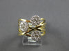 ESTATE WIDE .97CT DIAMOND 14KT YELLOW GOLD CLASSIC CLUSTER CRISS CROSS LOVE RING