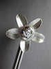 ESTATE LARGE .48CT DIAMOND 18K 2 TONE GOLD ROUND & BAGUETTE FLOWER STUD EARRINGS
