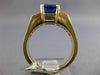 2.95CT DIAMOND & TANZANITE 14K YELLOW GOLD 3D CUSHION & BAGUETTE ENGAGEMENT RING