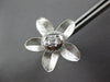 ESTATE LARGE .48CT DIAMOND 18K 2 TONE GOLD ROUND & BAGUETTE FLOWER STUD EARRINGS