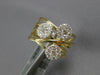 ESTATE WIDE .97CT DIAMOND 14KT YELLOW GOLD CLASSIC CLUSTER CRISS CROSS LOVE RING