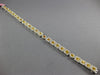 WIDE 7.18CT WHITE & VIVID CANARY DIAMOND 18KT WHITE GOLD 3D HALO TENNIS BRACELET
