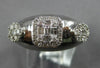 ESTATE WIDE .51CT DIAMOND 14KT WHITE GOLD 3D ROUND & BAGUETTE CLUSTER FUN RING