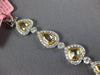 LARGE 13.95CT WHITE & CANARY DIAMOND 18KT 2 TONE GOLD HALO LOVE TENNIS BRACELET