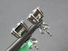.91CT DIAMOND 18KT WHITE GOLD 3D BAGUETTE & MOON STONE CLUSTER FUN STUD EARRINGS