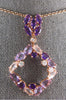 3.51CT DIAMOND & AAA AMETHYST & PINK QUARTZ 14K ROSE GOLD SQUARE ETOILE NECKLACE