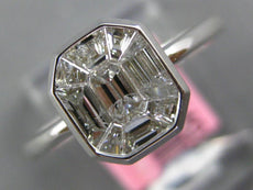 .56CT DIAMOND 18KT WHITE GOLD BAGUETTE INVISIBLE OCTAGON BEZEL ENGAGEMENT RING