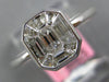 .56CT DIAMOND 18KT WHITE GOLD BAGUETTE INVISIBLE OCTAGON BEZEL ENGAGEMENT RING