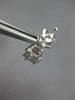 .91CT DIAMOND 18KT WHITE GOLD 3D BAGUETTE & MOON STONE CLUSTER FUN STUD EARRINGS
