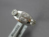 ESTATE WIDE .51CT DIAMOND 14KT WHITE GOLD 3D ROUND & BAGUETTE CLUSTER FUN RING