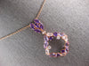 3.51CT DIAMOND & AAA AMETHYST & PINK QUARTZ 14K ROSE GOLD SQUARE ETOILE NECKLACE