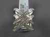LARGE 1.64CT DIAMOND 14KT WHITE GOLD 3D MULTI ROW CRISS CROSS INFINITY LOVE RING