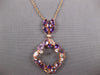 3.51CT DIAMOND & AAA AMETHYST & PINK QUARTZ 14K ROSE GOLD SQUARE ETOILE NECKLACE