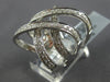 LARGE 1.64CT DIAMOND 14KT WHITE GOLD 3D MULTI ROW CRISS CROSS INFINITY LOVE RING