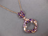 3.51CT DIAMOND & AAA AMETHYST & PINK QUARTZ 14K ROSE GOLD SQUARE ETOILE NECKLACE