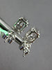 1.0CT DIAMOND 18K WHITE GOLD BAGUETTE ASSCHER & MOON STONE CLUSTER STUD EARRINGS