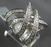 LARGE 1.64CT DIAMOND 14KT WHITE GOLD 3D MULTI ROW CRISS CROSS INFINITY LOVE RING