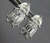 1.0CT DIAMOND 18K WHITE GOLD BAGUETTE ASSCHER & MOON STONE CLUSTER STUD EARRINGS