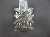 LARGE 1.64CT DIAMOND 14KT WHITE GOLD 3D MULTI ROW CRISS CROSS INFINITY LOVE RING