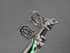 1.0CT DIAMOND 18K WHITE GOLD BAGUETTE ASSCHER & MOON STONE CLUSTER STUD EARRINGS
