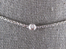 .25CT DIAMOND 14KT WHITE GOLD 3D CLASSIC BEZEL DOUBLE SIDED BY THE YARD NECKLACE