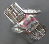 EXTRA LARGE 1.96CT DIAMOND 18KT WHITE GOLD ROUND & BAGUETTE DOUBLE SQUARE RING