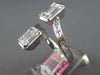 EXTRA LARGE 1.96CT DIAMOND 18KT WHITE GOLD ROUND & BAGUETTE DOUBLE SQUARE RING