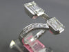 EXTRA LARGE 1.96CT DIAMOND 18KT WHITE GOLD ROUND & BAGUETTE DOUBLE SQUARE RING