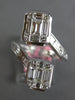 EXTRA LARGE 1.96CT DIAMOND 18KT WHITE GOLD ROUND & BAGUETTE DOUBLE SQUARE RING