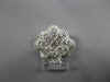 ESTATE LARGE 1.15CT DIAMOND 14KT WHITE GOLD 3D CLASSIC CLUSTER FLOWER FUN RING