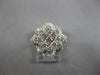 ESTATE LARGE 1.15CT DIAMOND 14KT WHITE GOLD 3D CLASSIC CLUSTER FLOWER FUN RING