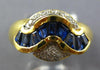 1.66CT DIAMOND & AAA SAPPHIRE 18KT YELLOW GOLD ROUND & BAGUETTE SWIRL FUN RING