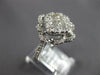 ESTATE LARGE 1.15CT DIAMOND 14KT WHITE GOLD 3D CLASSIC CLUSTER FLOWER FUN RING