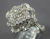 ESTATE LARGE 1.15CT DIAMOND 14KT WHITE GOLD 3D CLASSIC CLUSTER FLOWER FUN RING
