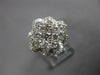 ESTATE LARGE 1.15CT DIAMOND 14KT WHITE GOLD 3D CLASSIC CLUSTER FLOWER FUN RING