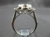 ESTATE LARGE 1.15CT DIAMOND 14KT WHITE GOLD 3D CLASSIC CLUSTER FLOWER FUN RING