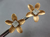 LARGE .41CT DIAMOND 18KT ROSE GOLD ROUND & BAGUETTE CLUSTER FLOWER STUD EARRINGS
