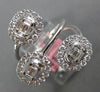 LARGE 1.17CT DIAMOND 18KT WHITE GOLD 3D ROUND & BAGUETTE OVAL FLOWER FUN RING