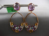 36.48CT DIAMOND & AAA MULTI GEM 18KT ROSE GOLD OVAL CLIP ON FUN HANGING EARRINGS