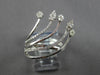ESTATE LARGE .45CT DIAMOND 14KT WHITE GOLD 3D CIRCULAR MULTI ROW LEAF FUN RING