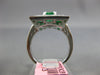 3.4CT DIAMOND & AAA EMERALD 18K WHITE GOLD ROUND & BAGUETTE RECTANGULAR FUN RING
