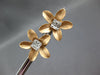 LARGE .41CT DIAMOND 18KT ROSE GOLD ROUND & BAGUETTE CLUSTER FLOWER STUD EARRINGS