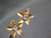 LARGE .41CT DIAMOND 18KT ROSE GOLD ROUND & BAGUETTE CLUSTER FLOWER STUD EARRINGS