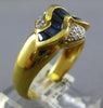 1.66CT DIAMOND & AAA SAPPHIRE 18KT YELLOW GOLD ROUND & BAGUETTE SWIRL FUN RING